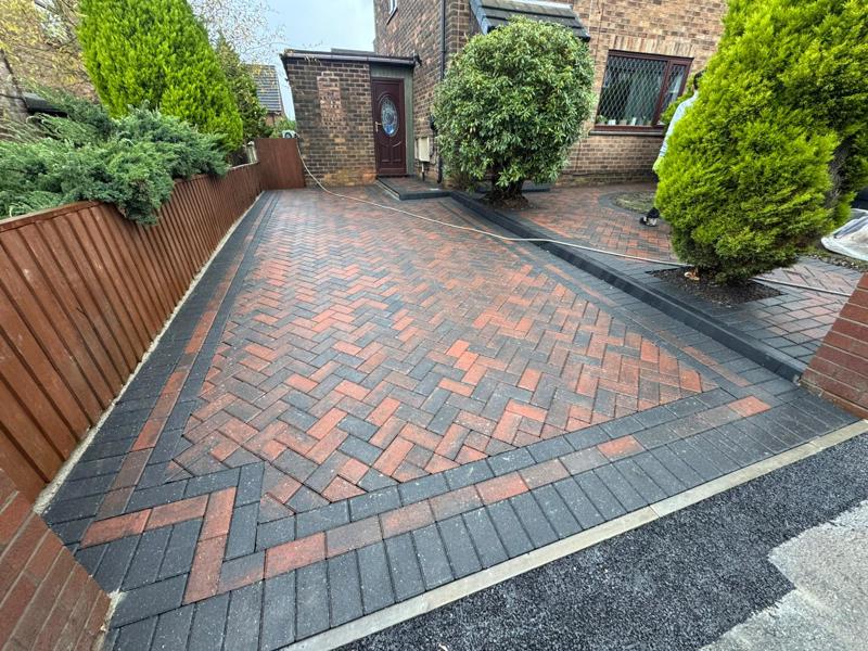 Completed block paving driveway project